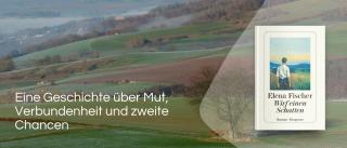 Hügelige Landschaft. Link zum Buch Wirf einen Schatten.